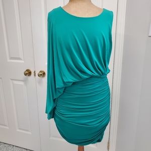 BCBG New Venus Ruched Asymetrical Cocktail Evening Dress